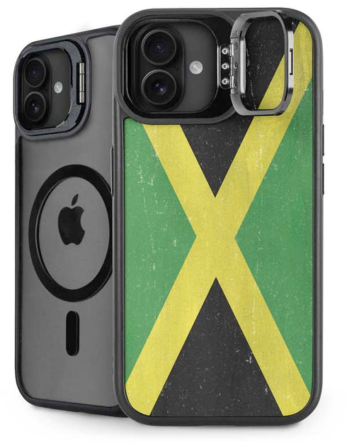 Jamaica Flag Distressed iPhone 16 Kickstand Case